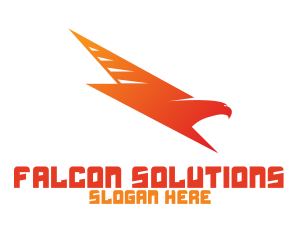 Falcon - Orange Lightning Falcon logo design