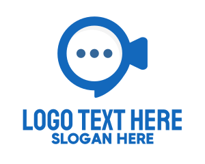 Speech Bubble - Blue Video Chat logo design