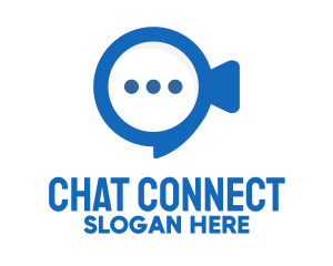 Blue Video Chat  logo design
