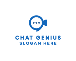 Blue Video Chat  logo design