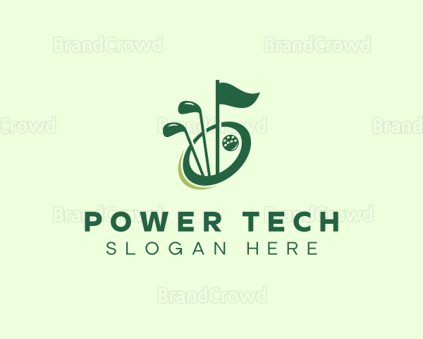 Sports Golf Club Flag Logo