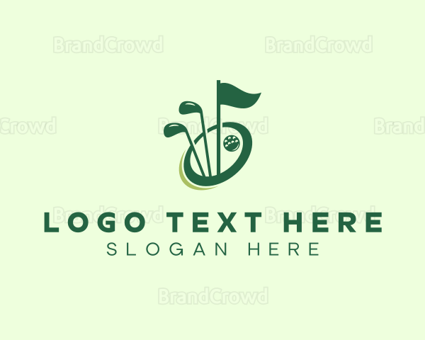 Sports Golf Club Flag Logo