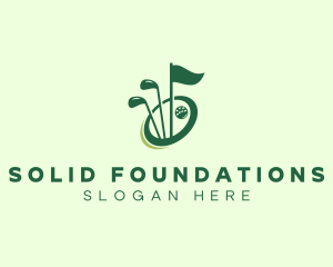 Sports Golf Club Flag  Logo