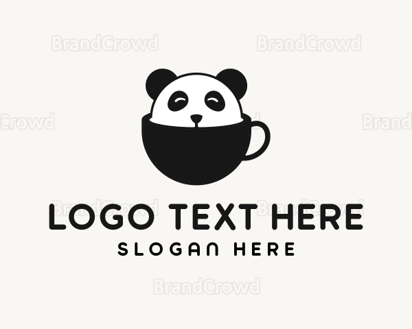 Cute Panda Cup Logo