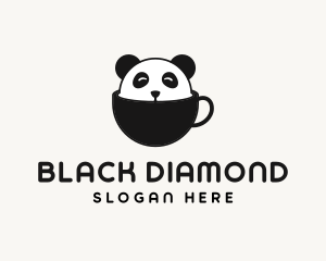 Cute Panda Cup logo design