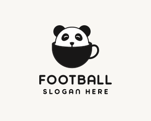 Coffee Shop - Cute Panda Cup logo design