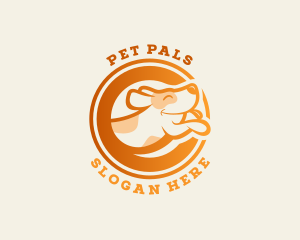 Pet Dog Frisbee logo design