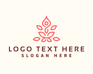 Monoline - Lotus Yoga Nature logo design