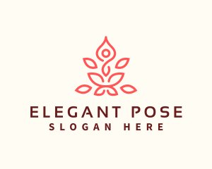 Pose - Lotus Yoga Nature logo design