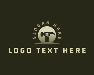 House - Hammer Builder House logo design