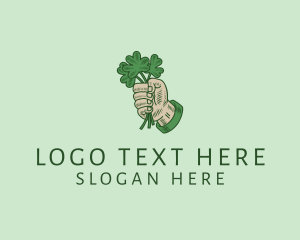Gold Coin - Irish Shamrock Hand logo design