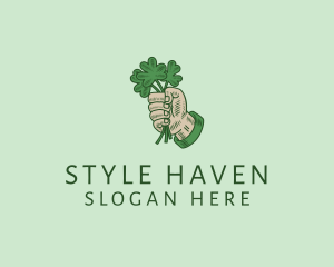 Irish Shamrock Hand Logo