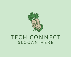 Irish Shamrock Hand Logo