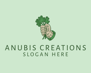 Irish Shamrock Hand logo design