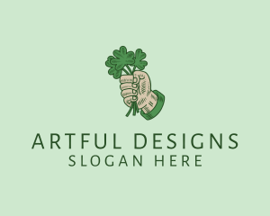 Irish Shamrock Hand logo design