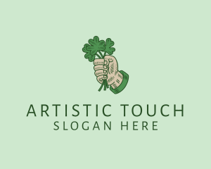 Irish Shamrock Hand logo design