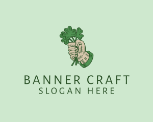 Irish Shamrock Hand logo design