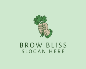 Irish Shamrock Hand logo design