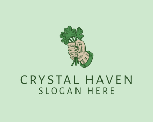 Irish Shamrock Hand logo design