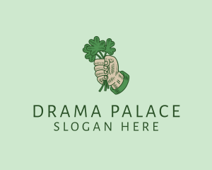 Irish Shamrock Hand logo design