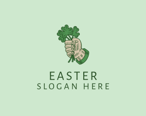 Saint - Irish Shamrock Hand logo design