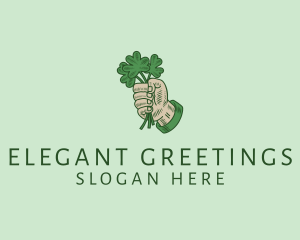 Irish Shamrock Hand logo design