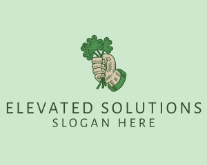 Irish Shamrock Hand logo design