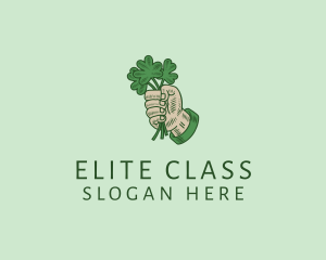 Irish Shamrock Hand logo design