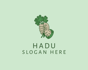 Clover Leaf - Irish Shamrock Hand logo design