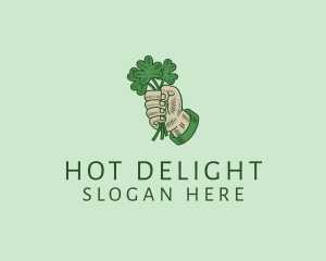 Irish Shamrock Hand logo design