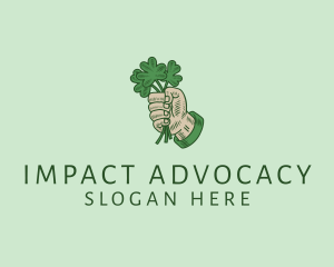 Irish Shamrock Hand logo design