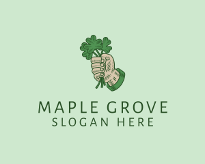 Irish Shamrock Hand logo design