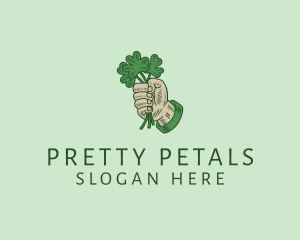 Irish Shamrock Hand logo design