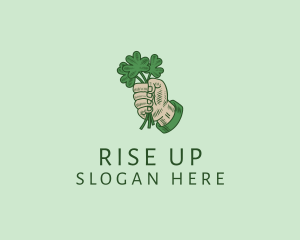 Irish Shamrock Hand logo design