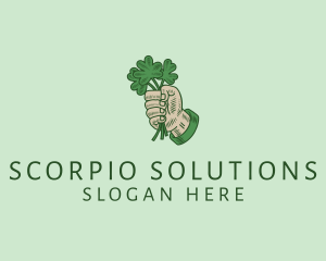 Irish Shamrock Hand logo design