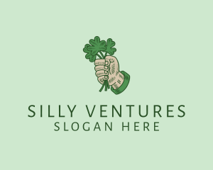 Irish Shamrock Hand logo design