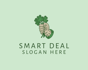 Irish Shamrock Hand logo design