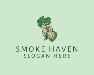 Irish Shamrock Hand logo design