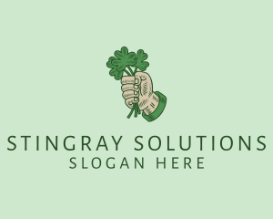 Irish Shamrock Hand logo design