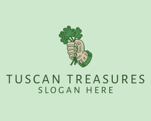 Irish Shamrock Hand logo design