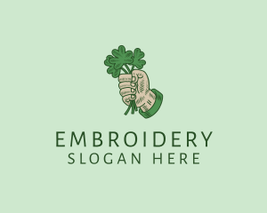 Irish Shamrock Hand logo design