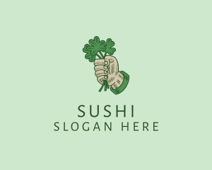 Irish Shamrock Hand logo design