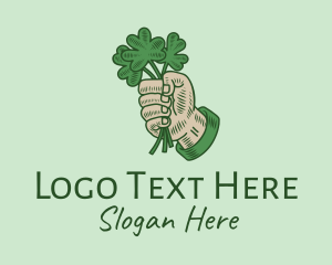 Irish - Lucky Irish Shamrock Hand logo design