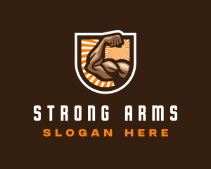 Arms - Masculine Body Fitness logo design