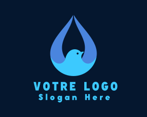 Dew - Dove Water Droplet logo design