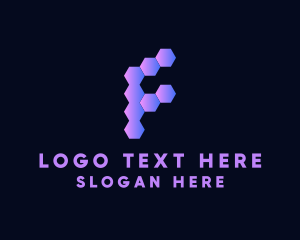 Letter F - Digital Online Network logo design