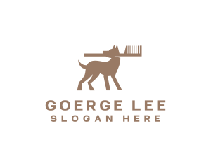 Pet Grooming Comb Logo