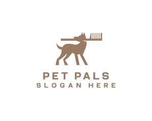 Pet Grooming Comb logo design