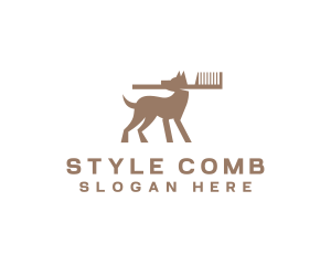 Pet Grooming Comb logo design