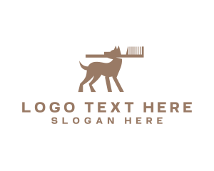 Hound - Pet Grooming Comb logo design